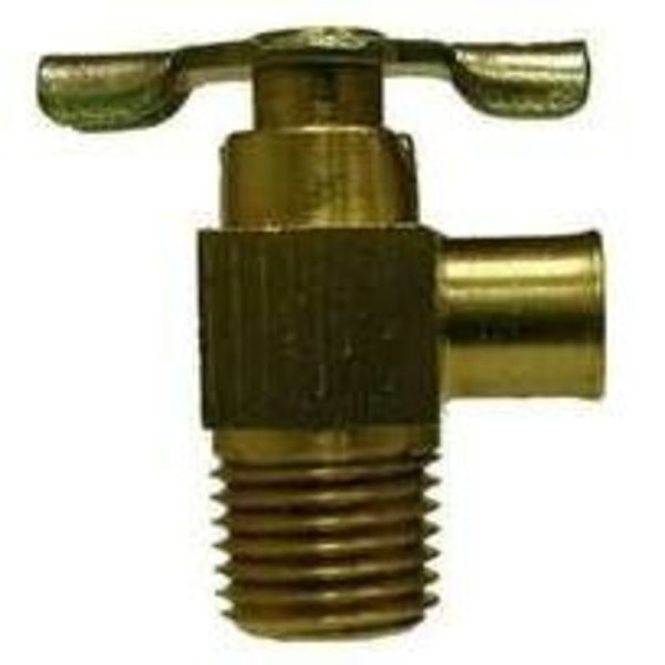 Midland Metal Needle Valve, 14 x 038 Nominal, MIP x Hose End Style, 150 psi Pressure, Brass Body, 134 H Dimen 46089A